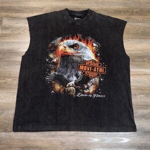 MOVI Brand Shirt Mens XL Black Vintage Oversized Instinct Cut-Off Graph Tee